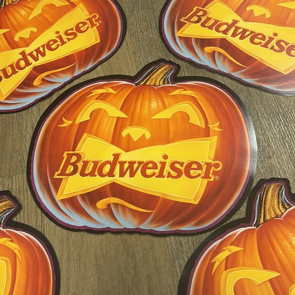 1994 Budweiser Halloween Pumpkin Posters Decor Memorabilia Set of 5 - Picture 3 of 5